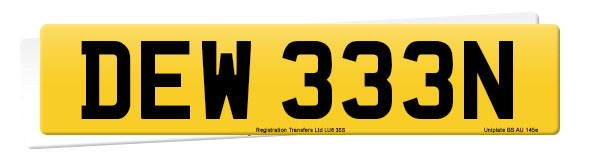 Registration number DEW 333N